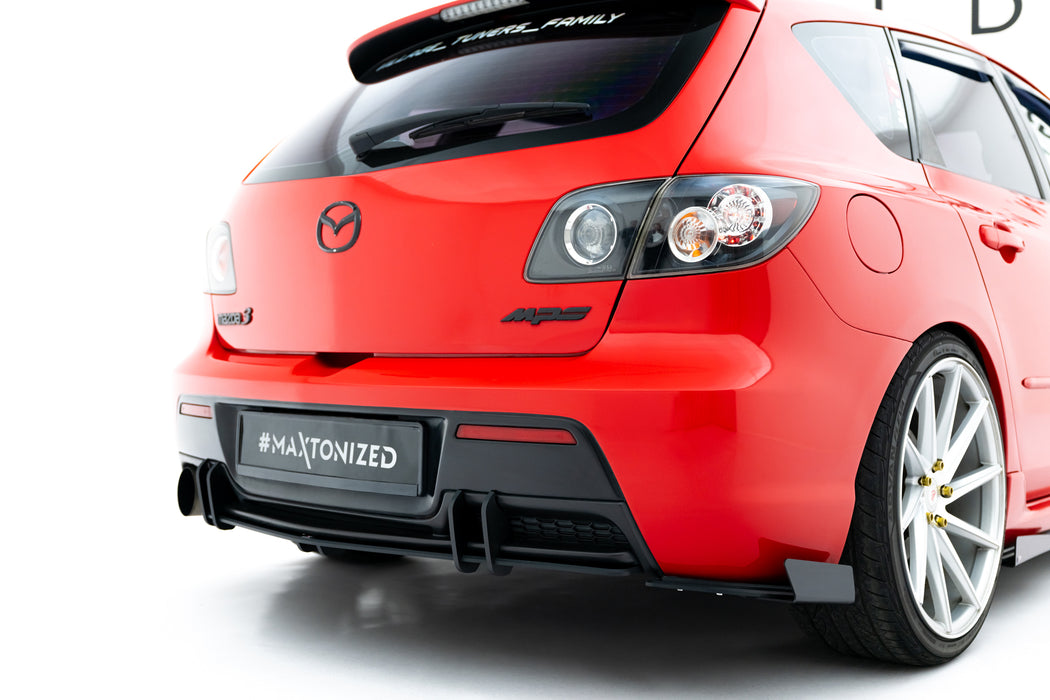 Maxton Design Street Pro Rear Side Splitters + Flaps Mazda 3 MPS Mk1 EU Version