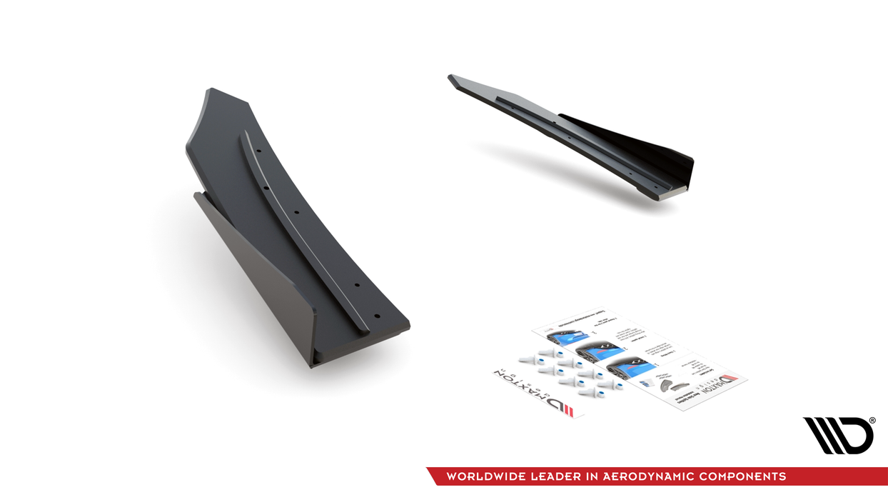 Maxton Design Street Pro Rear Side Splitters + Flaps Mercedes-AMG C43 Coupe C205