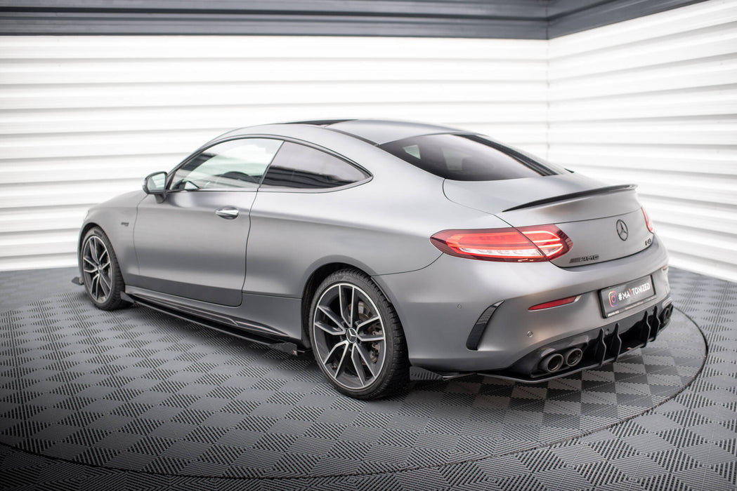 Maxton Design Street Pro Rear Side Splitters + Flaps Mercedes-AMG C43 Coupe / Cabrio C205  Facelift / A205 Facelift
