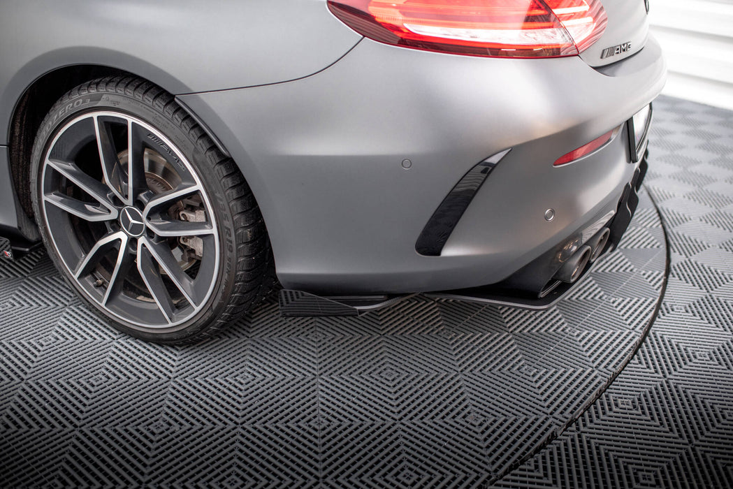 Maxton Design Street Pro Rear Side Splitters + Flaps Mercedes-AMG C43 Coupe / Cabrio C205  Facelift / A205 Facelift