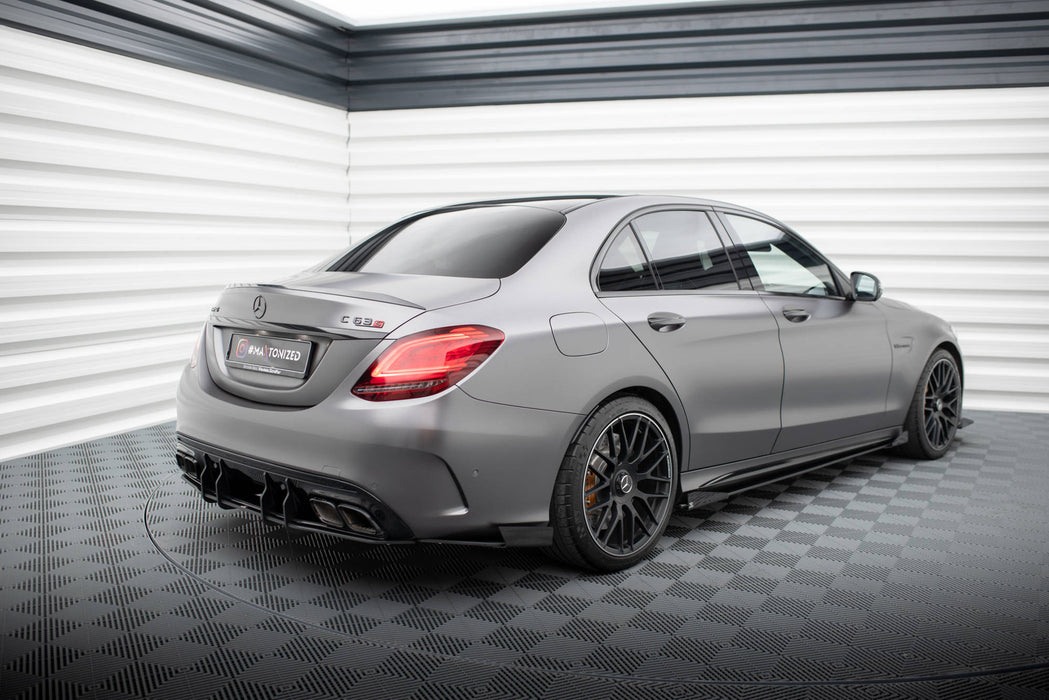 Maxton Design Street Pro Rear Side Splitters + Flaps Mercedes-AMG C63 Sedan / Estate W205 Facelift