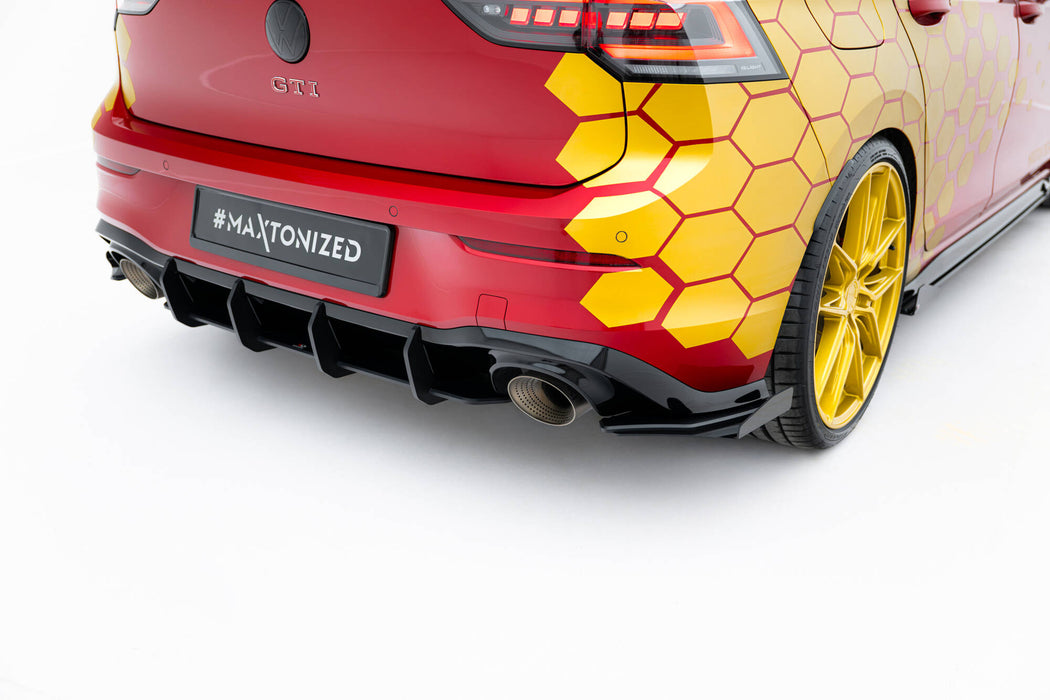Maxton Design Street Pro Rear Side Splitters + Flaps Volkswagen Golf GTI Clubsport Mk8 Facelift