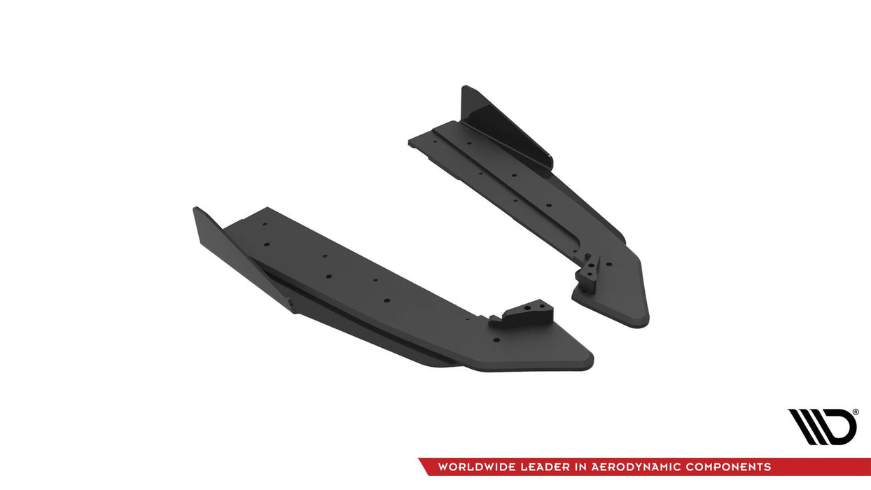 Maxton Design Street Pro Rear Side Splitters V.1 + Flaps Ford Mustang GT Mk6 Facelift