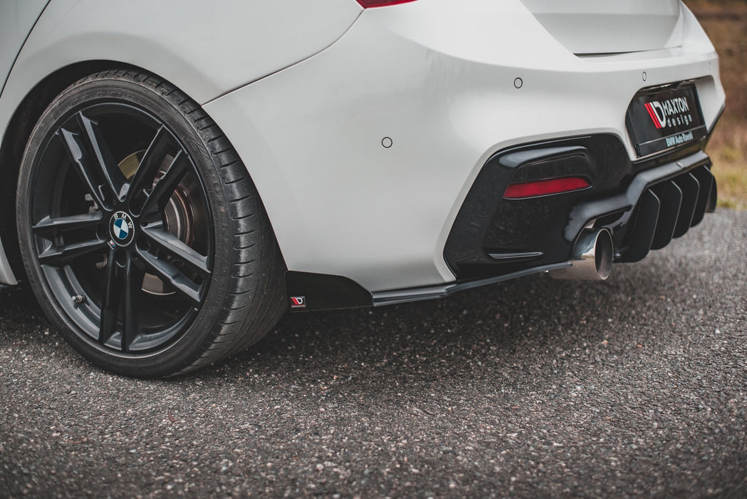 Maxton Design Street Pro Rear Side Splitters V.3 + Flaps for BMW 1 F20 M140i