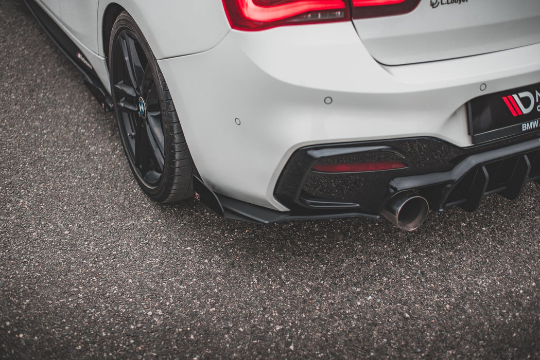 Maxton Design Street Pro Rear Side Splitters V.3 + Flaps for BMW 1 F20 M140i