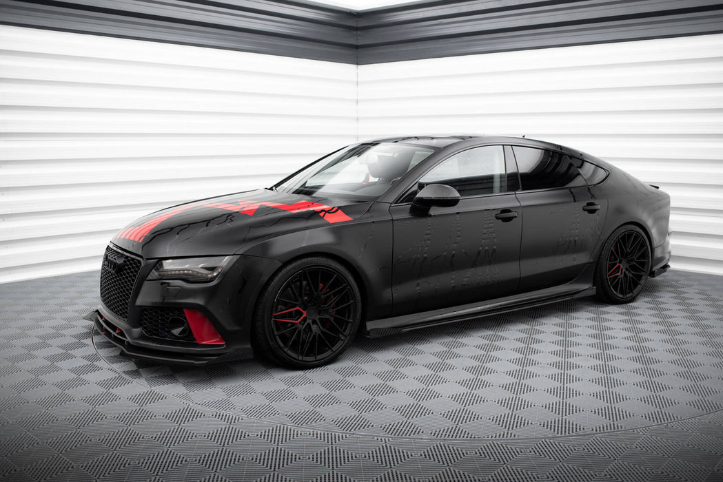 Maxton Design Street Pro Side Skirts Diffusers + Flaps Audi A7 RS7 Look C7