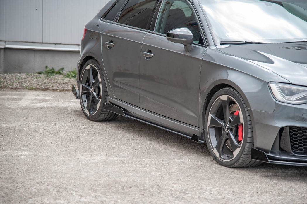 Maxton Design Street Pro Side Skirts Diffusers + Flaps Audi RS3 8V Sportback