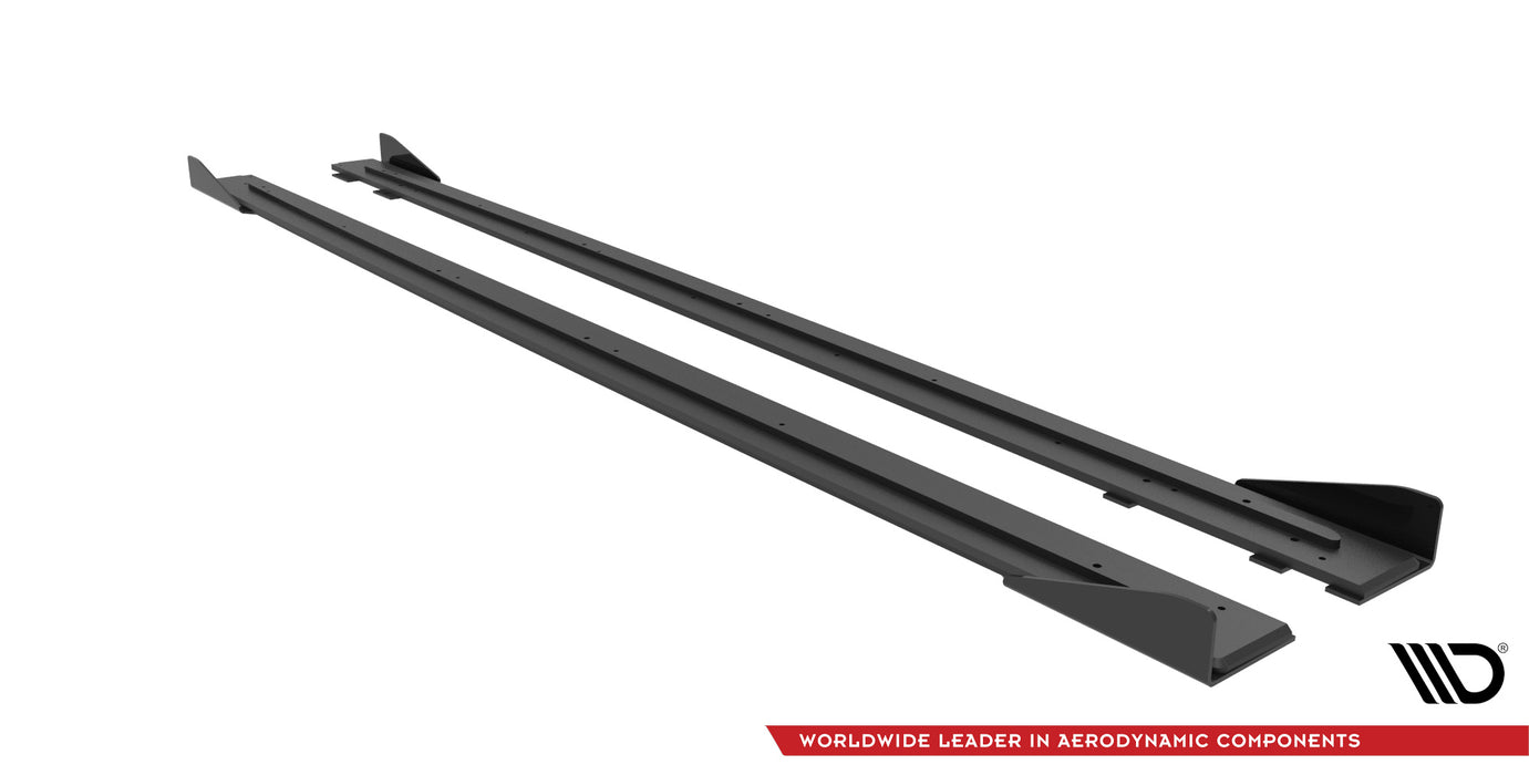 Maxton Design Street Pro Side Skirts Diffusers + Flaps Audi RS6 Avant C6
