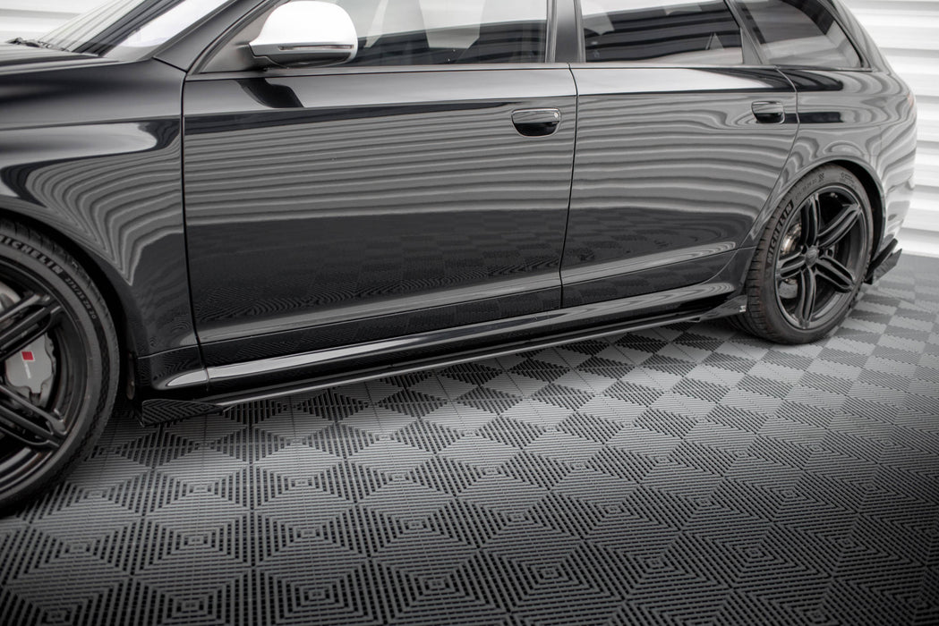 Maxton Design Street Pro Side Skirts Diffusers + Flaps Audi RS6 Avant C6