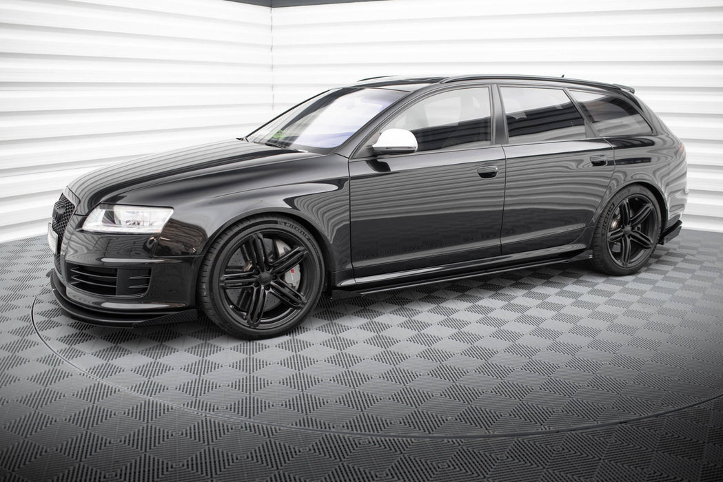 Maxton Design Street Pro Side Skirts Diffusers + Flaps Audi RS6 Avant C6