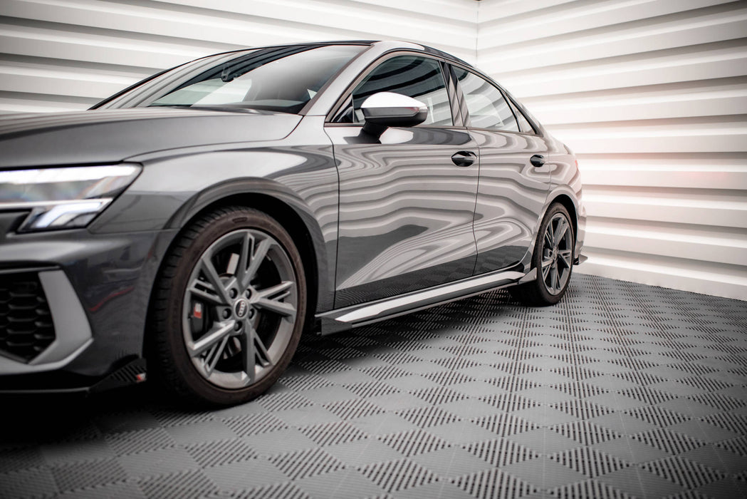 Maxton Design Street Pro Side Skirts Diffusers + Flaps Audi S3 / A3 S-Line 8Y / 8Y Facelift