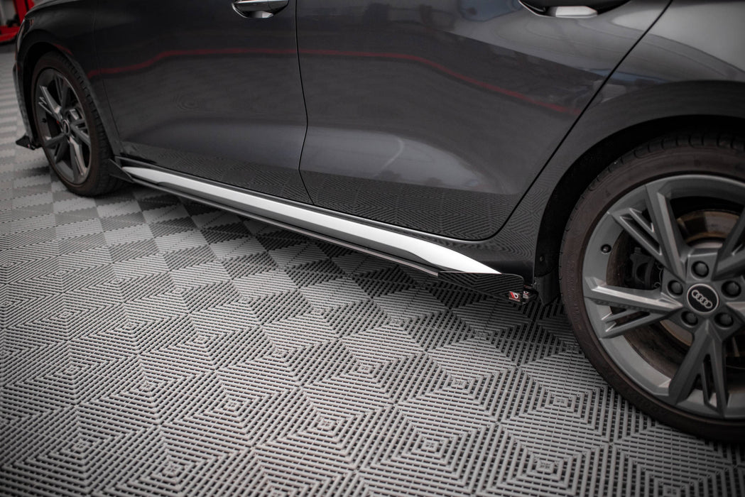Maxton Design Street Pro Side Skirts Diffusers + Flaps Audi S3 / A3 S-Line 8Y / 8Y Facelift