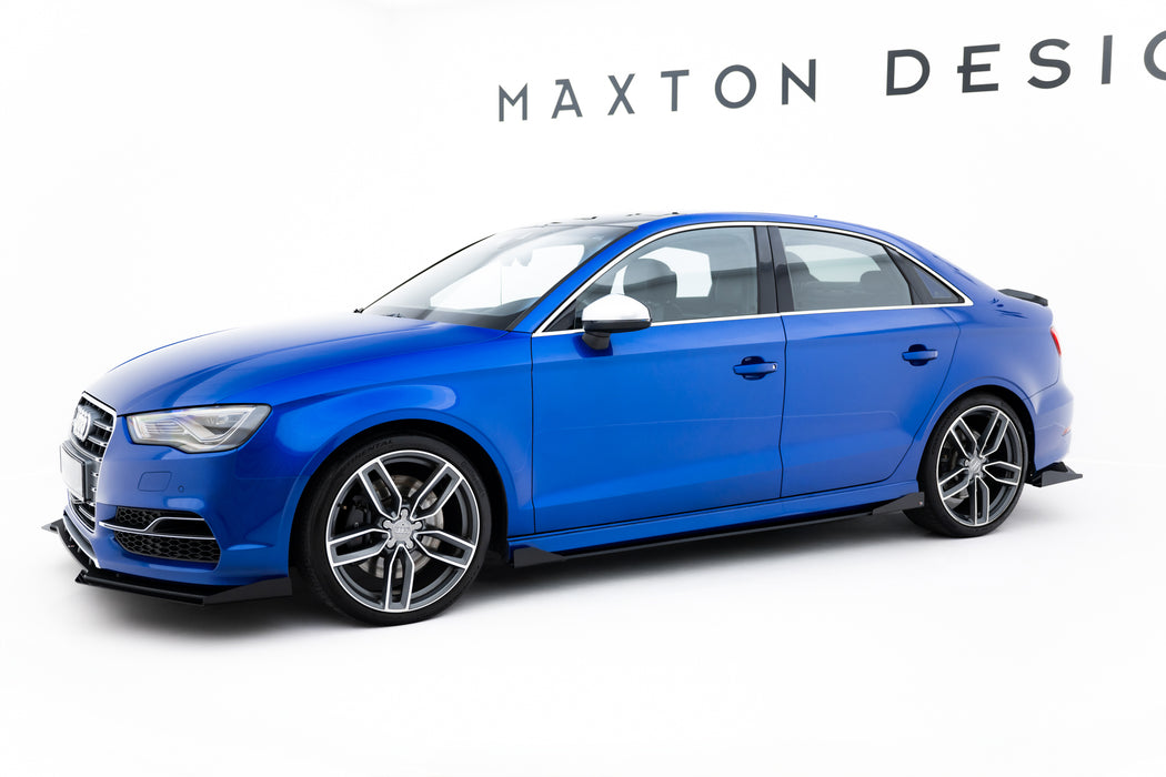Maxton Design Street Pro Side Skirts Diffusers + Flaps Audi S3 / A3 S-Line Sedan 8V