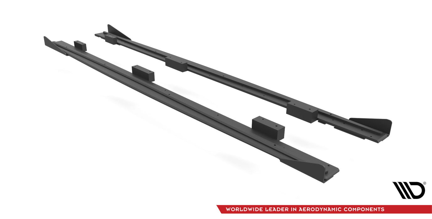 Maxton Design Street Pro Side Skirts Diffusers + Flaps Audi S3 / A3 S-Line Sportback 8V Facelift
