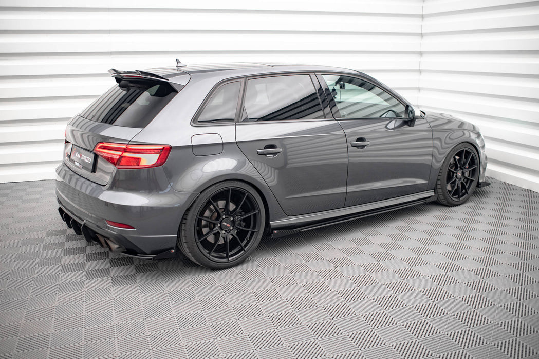 Maxton Design Street Pro Side Skirts Diffusers + Flaps Audi S3 / A3 S-Line Sportback 8V Facelift