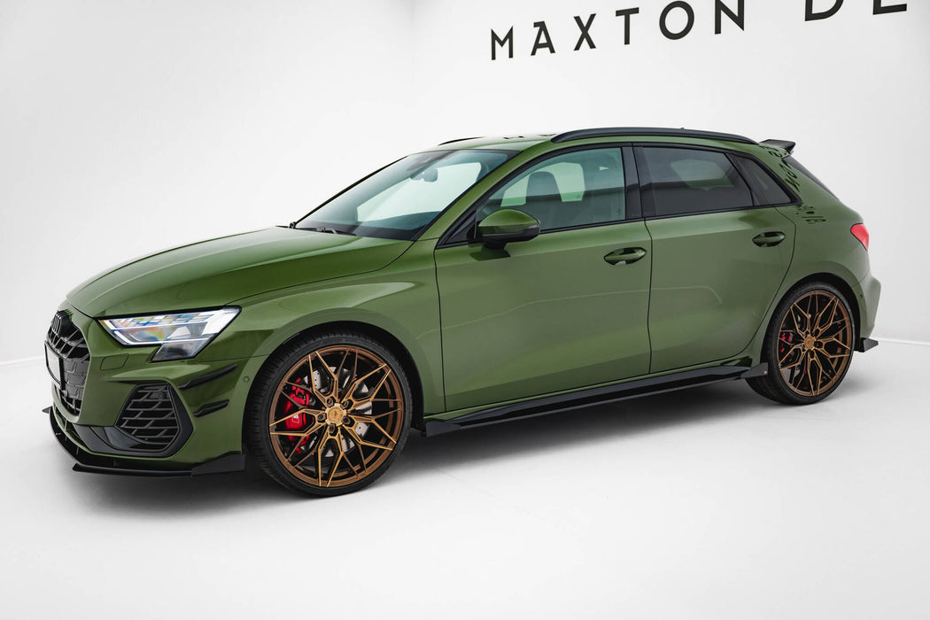 Maxton Design Street Pro Side Skirts Diffusers + Flaps Audi S3 Sportback / A3 S-line Sportback 8Y Facelift