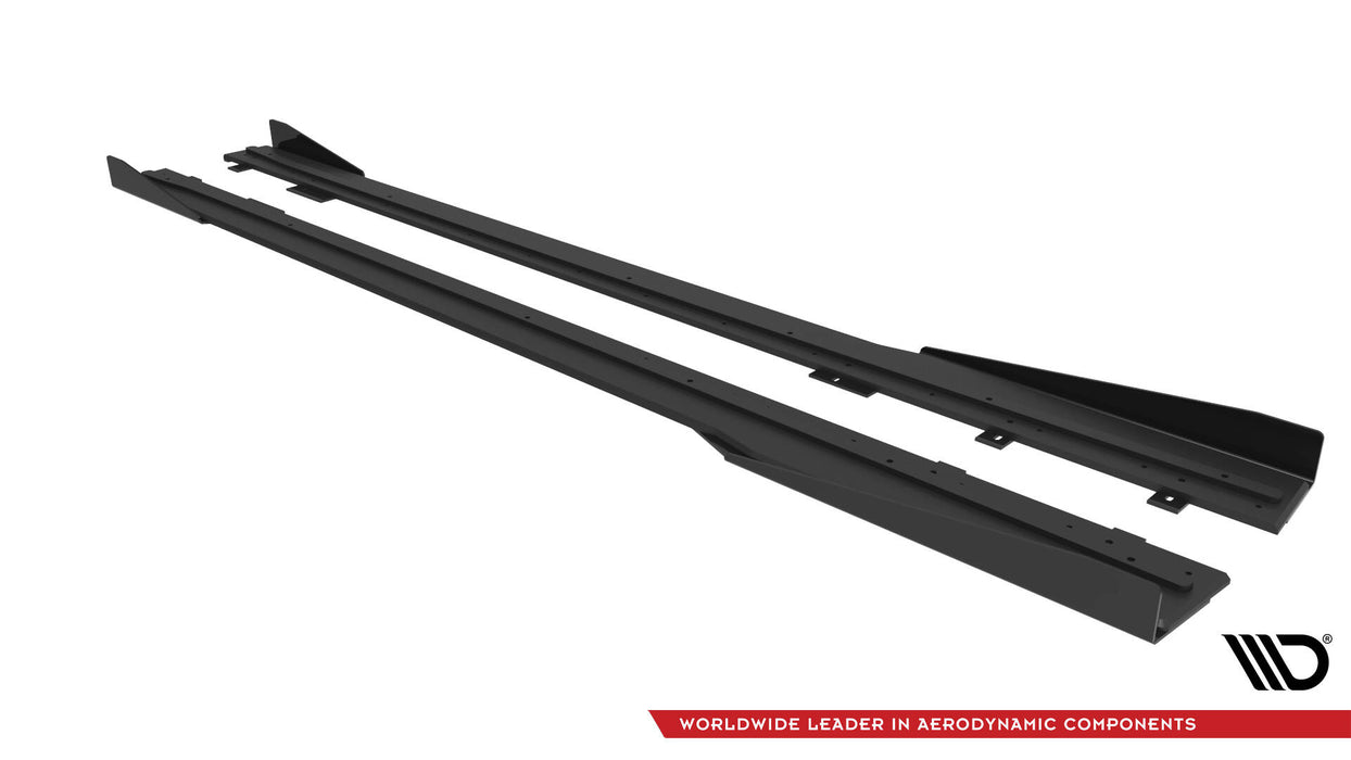 Maxton Design Street Pro Side Skirts Diffusers + Flaps Ford Mustang GT Mk7