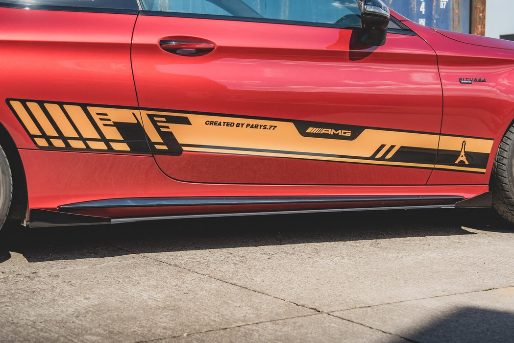 Maxton Design Street Pro Side Skirts Diffusers + Flaps Mercedes-AMG C43 Coupe C205