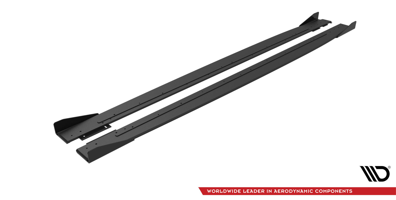 Maxton Design Street Pro Side Skirts Diffusers + Flaps Mercedes-AMG C43 Coupe / Cabrio C205  Facelift / A205 Facelift