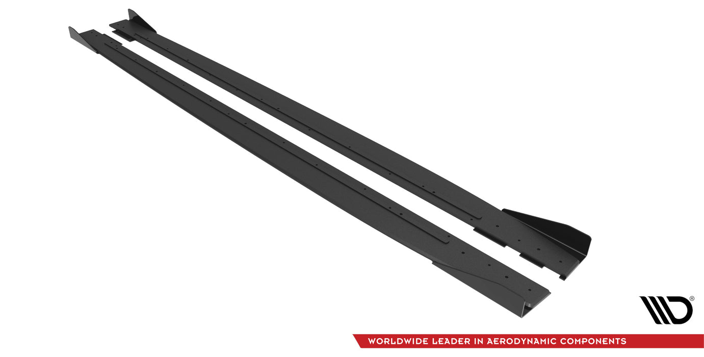 Maxton Design Street Pro Side Skirts Diffusers + Flaps Mercedes-AMG C43 Coupe / Cabrio C205  Facelift / A205 Facelift