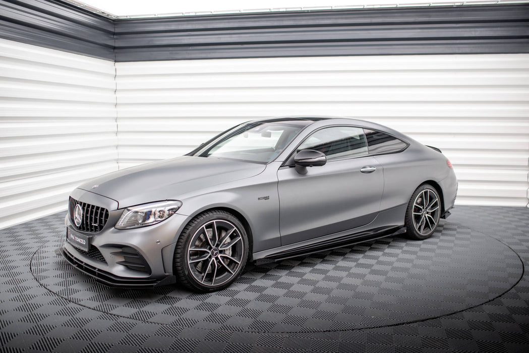 Maxton Design Street Pro Side Skirts Diffusers + Flaps Mercedes-AMG C43 Coupe / Cabrio C205  Facelift / A205 Facelift