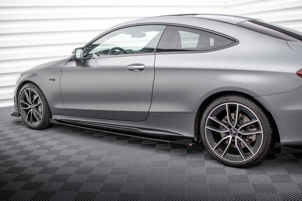 Maxton Design Street Pro Side Skirts Diffusers + Flaps Mercedes-AMG C43 Coupe / Cabrio C205  Facelift / A205 Facelift