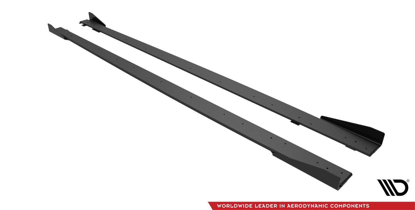 Maxton Design Street Pro Side Skirts Diffusers + Flaps Mercedes-AMG C63 Sedan / Estate W205 Facelift