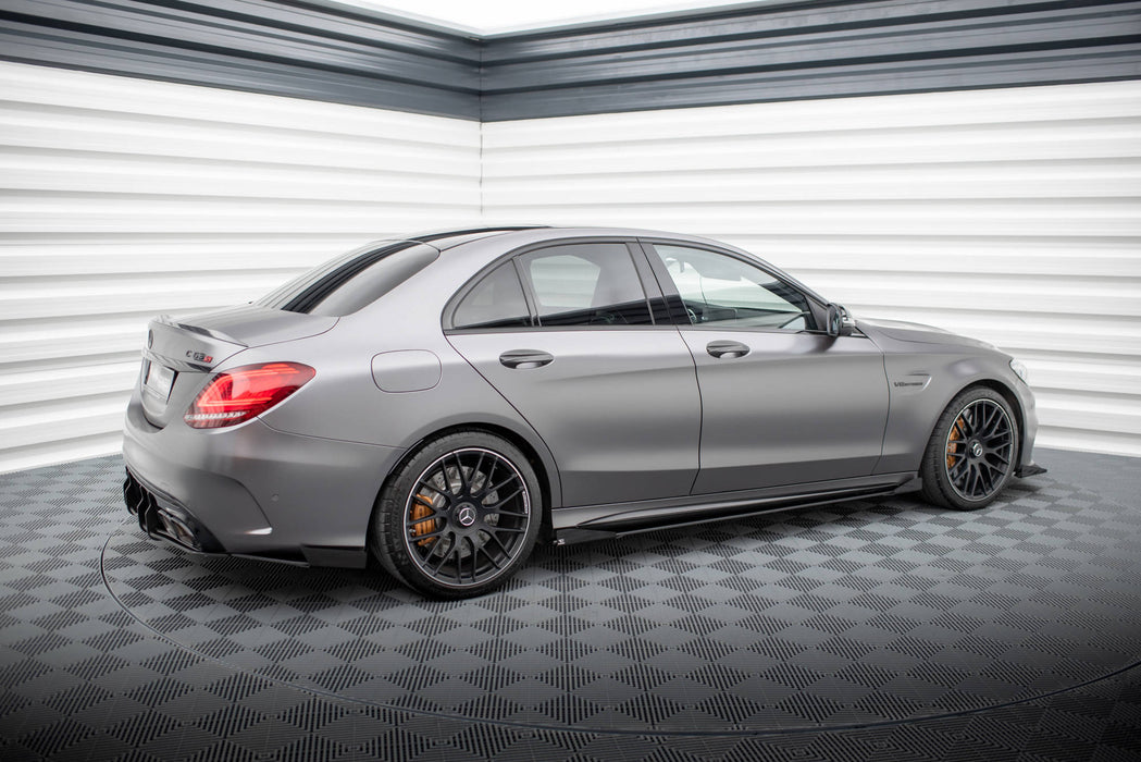 Maxton Design Street Pro Side Skirts Diffusers + Flaps Mercedes-AMG C63 Sedan / Estate W205 Facelift