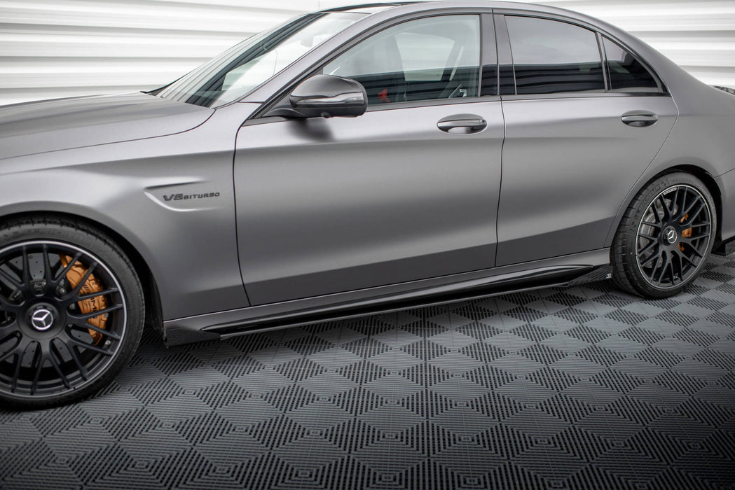 Maxton Design Street Pro Side Skirts Diffusers + Flaps Mercedes-AMG C63 Sedan / Estate W205 Facelift
