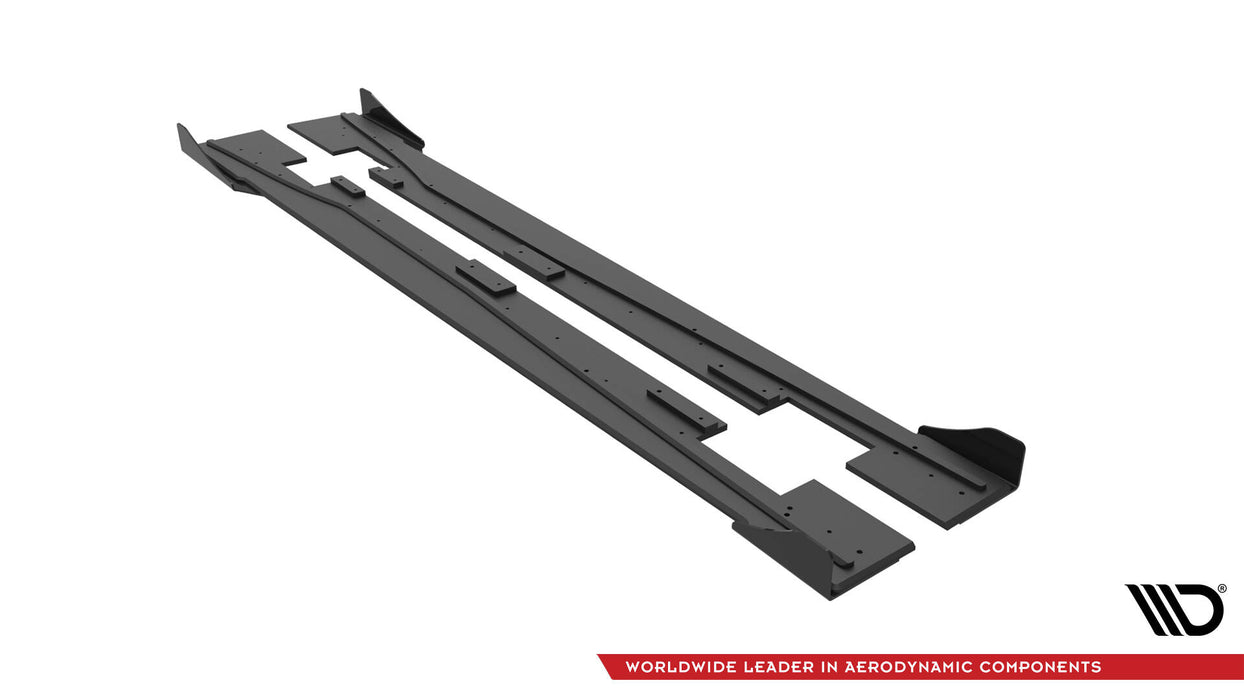 Maxton Design Street Pro Side Skirts Diffusers + Flaps Mercedes-Benz A 45 AMG W176 Facelift