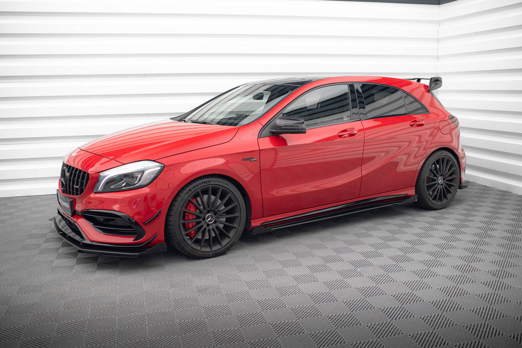 Maxton Design Street Pro Side Skirts Diffusers + Flaps Mercedes-Benz A 45 AMG W176 Facelift