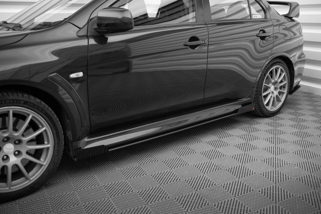 Maxton Design Street Pro Side Skirts Diffusers + Flaps Mitsubishi Lancer EVO X
