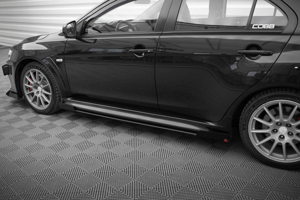 Maxton Design Street Pro Side Skirts Diffusers + Flaps Mitsubishi Lancer EVO X
