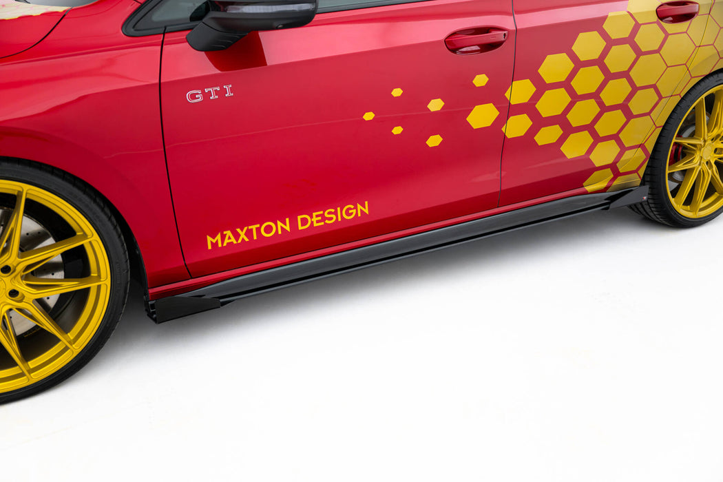 Maxton Design Street Pro Side Skirts Diffusers + Flaps Volkswagen Golf GTI Clubsport Mk8 Facelift