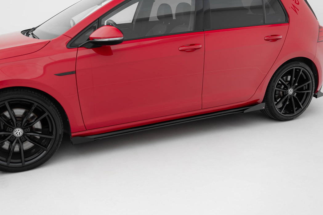 Maxton Design Street Pro Side Skirts Diffusers + Flaps Volkswagen Golf R / R-Line Mk7 Facelift