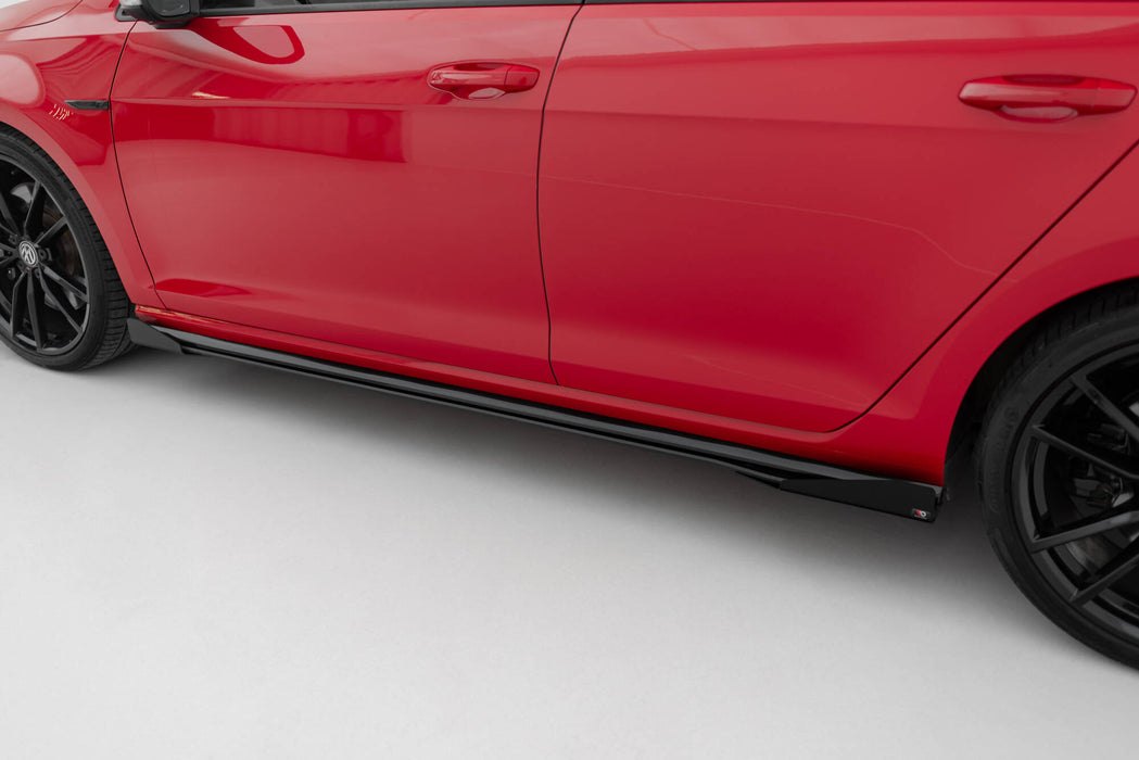 Maxton Design Street Pro Side Skirts Diffusers + Flaps Volkswagen Golf R / R-Line Mk7 Facelift