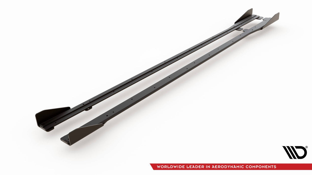 Maxton Design Street Pro Side Skirts Diffusers + Flaps Volkswagen Golf R / R-Line Mk7 Facelift