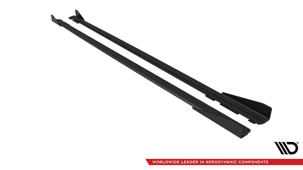 Maxton Design Street Pro Side Skirts Diffusers + Flaps Volkswagen Polo GTI Mk6 Facelift