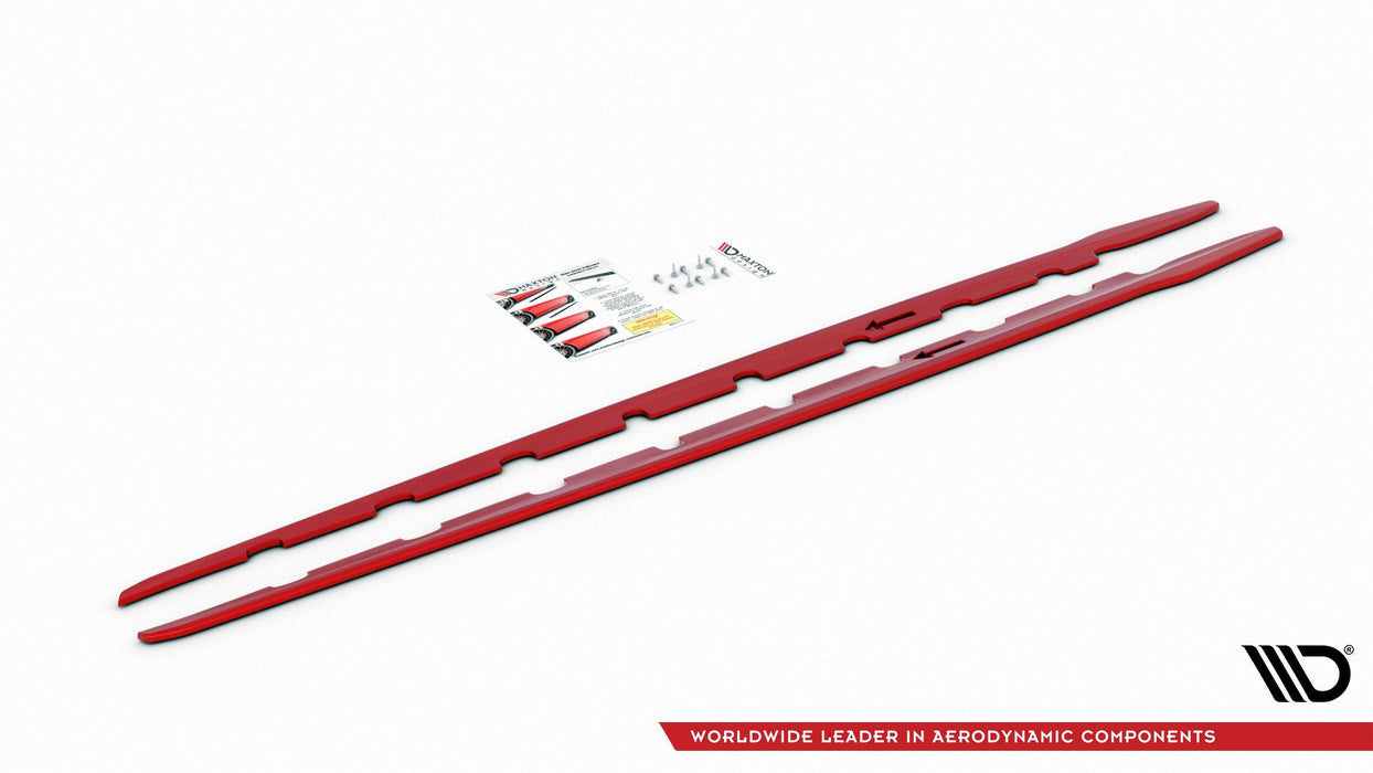 Side Skirts Diffusers (Red)  Bmw 1 Series F40 M135I /M-Sport (2019-)