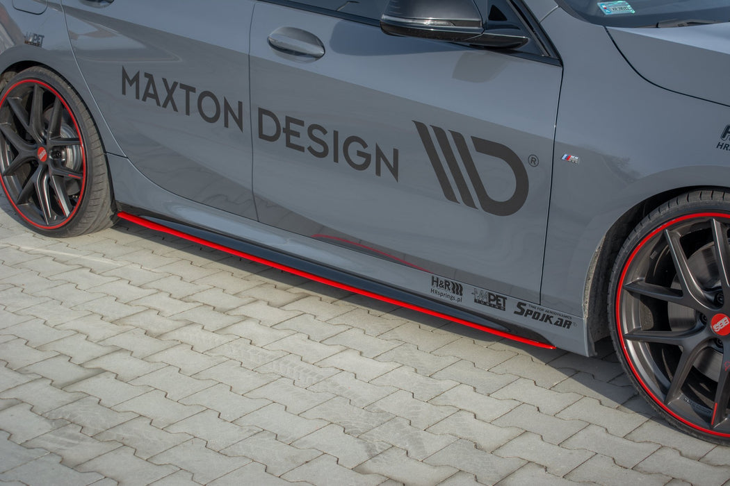 Side Skirts Diffusers (Red)  Bmw 1 Series F40 M135I /M-Sport (2019-)